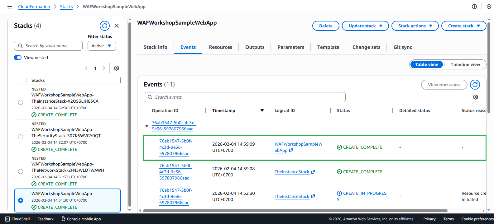 Create the sample web app
